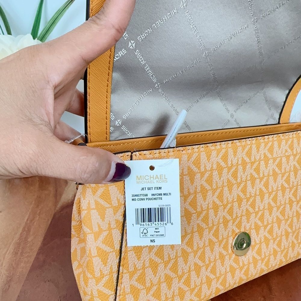 NWT Michael‎ Kors Jet Set Item Medium Convertible Pouchette Crossbody/Clutch Bag - Picture 8 of 8